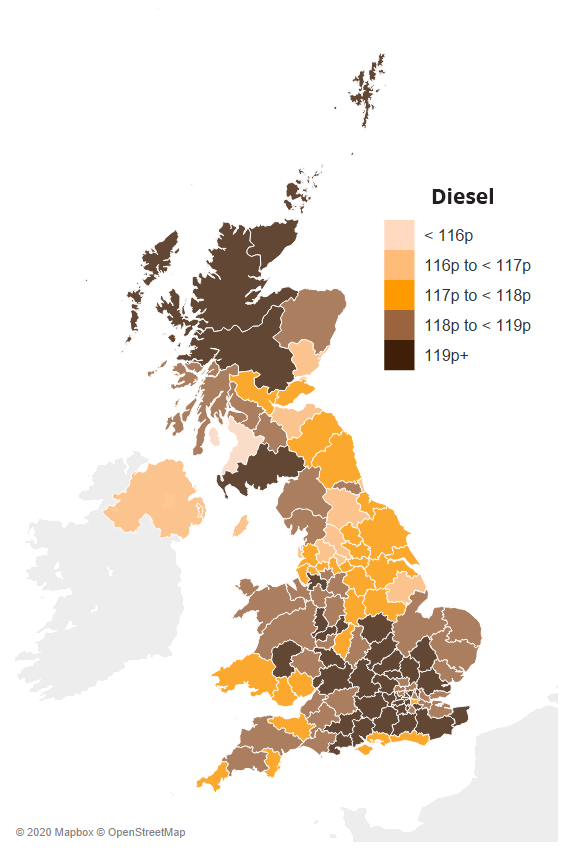 Fuel Prices Explore the UK fuel price index